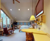 Studio with private hot tub, WiFI, & tranquil glacier views