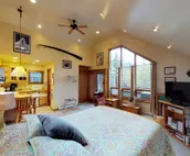 Studio with private hot tub, WiFI, & tranquil glacier views