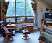 Studio with private hot tub, WiFI, & tranquil glacier views