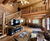 Log cabin with fireplace, minutes from skiing, snowmobiling, xc ski, and more!