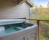 Modern riverfront condo with hot tub, entertainment & river views