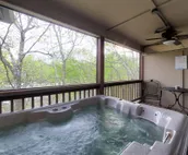 At River`s Edge On The Hooch - Amazing 3-level condo with 2 hot tubs overlooking