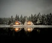 Perfect log cabin with fireplace near skiing, snowmobiling, and more!