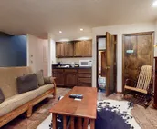 Rustic townhome near Jackson Hole Golf & Tennis Club with private sauna & deck