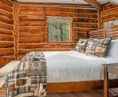 Gorgeous cabin-style home huge private hot tub, beautiful deck & fireplace