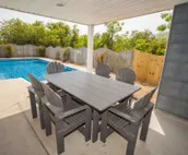 Trendy home steps from beach access w/private outdoor pool, gas grill, balcony