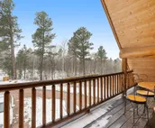 Custom cabin on 10 acres with firepit, wood stove, game room & forest views