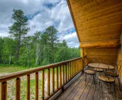 Custom cabin on 10 acres with firepit, wood stove, game room & forest views