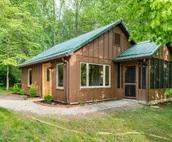 Log Cabin + Guest House on a Pond with Hot Tub