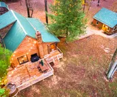 Log Cabin + Guest House on a Pond with Hot Tub