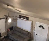 Private room with a full bed and futon.