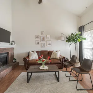 Modern city condo with Bluff Creek nature views
