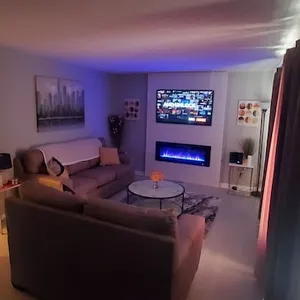 Cheerful cozy luxurious suite