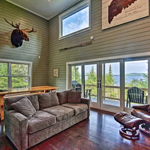 2-Acre Lakefront Greenville Home w/ Cottage + Dock