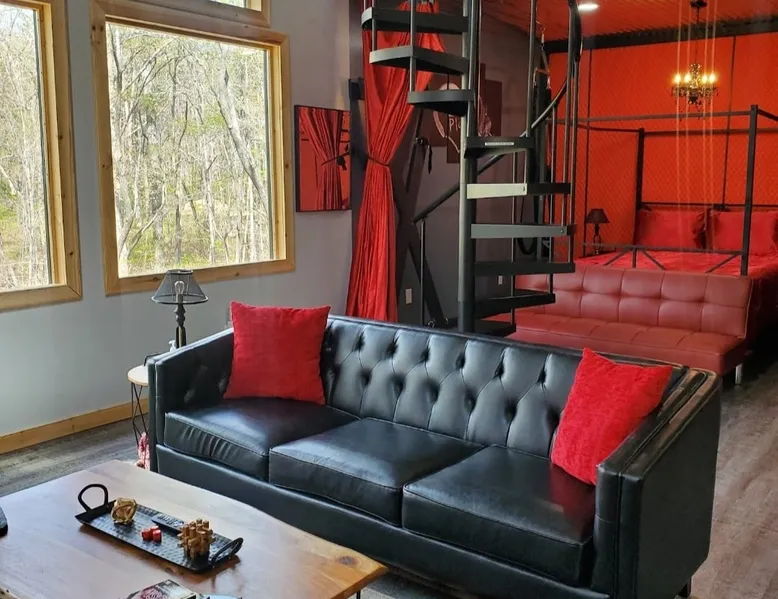 Red Room Cabin The Treehouse Dungeon for Couples Dunlap, Tennessee