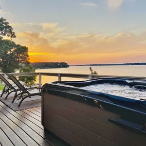 Grand Lakefront Oasis with boat dock